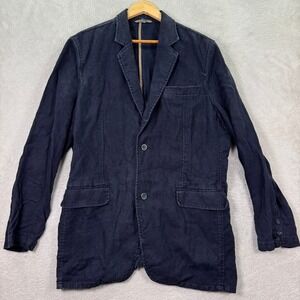 Breakwater Mens 100%‎ Linen Blazer Jacket Large Navy 2-Button Casual Sports Coat